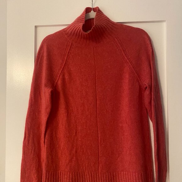 White + Warren Cashmere mockneck Sweater I Heathered Raspberry Pink Size S - Picture 2 of 14